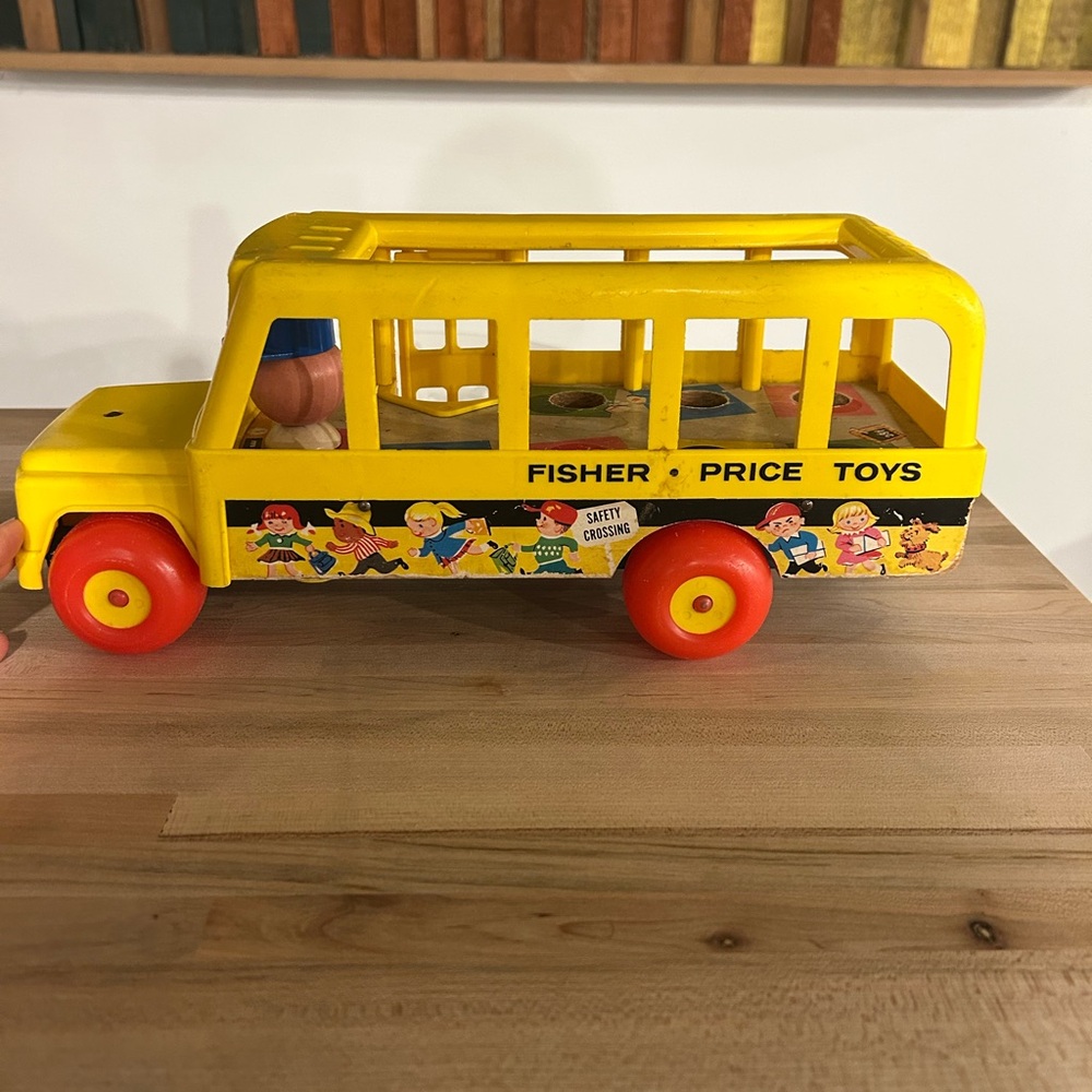 Fisher-Price Vintage Yellow School Bus Toy